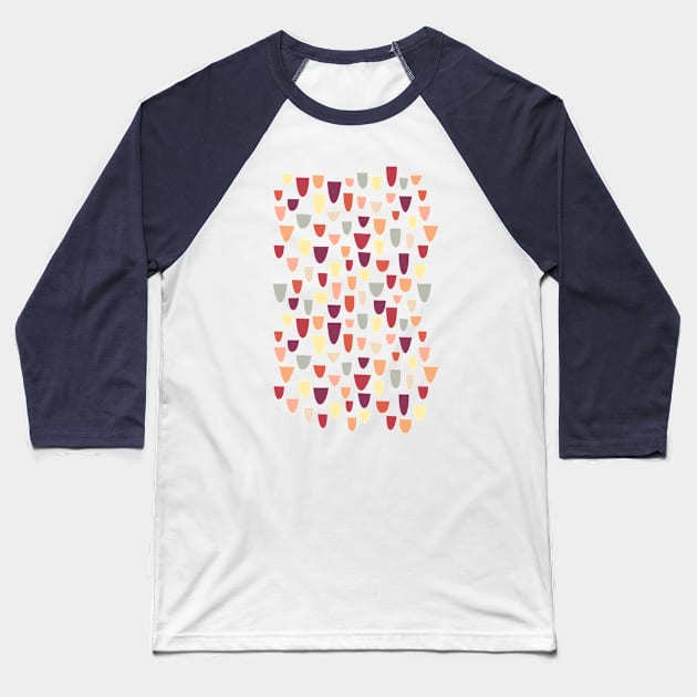 Nougat Mid-Century Pattern Baseball T-Shirt by NicSquirrell